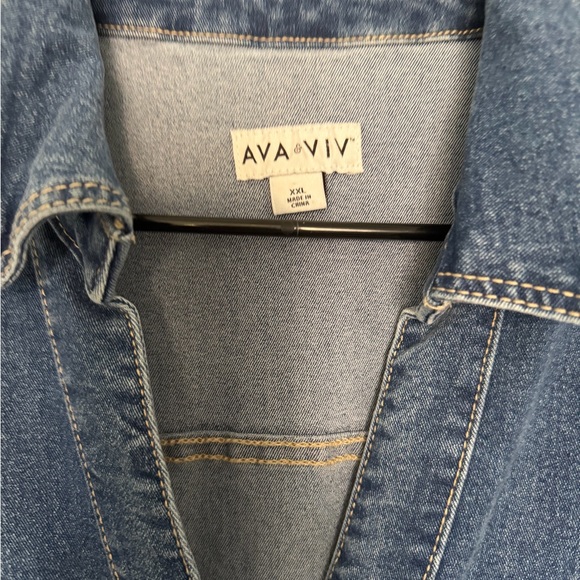 Ava & Viv Plus Size Jean Romper XXL - Picture 6 of 7